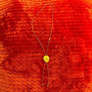 Gold colored cowboy hat adjustable necklace